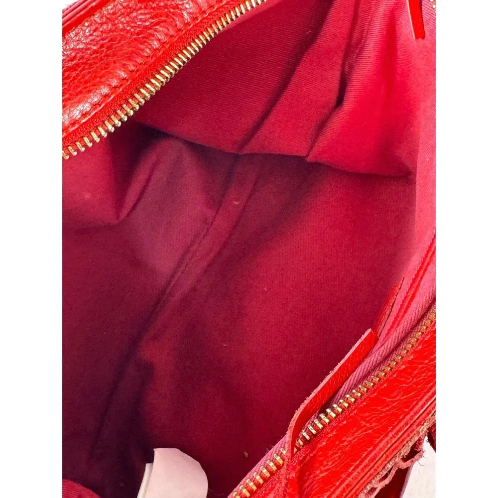Zara Woman Red Genuine Leather Fringe Bohemian Crossbody